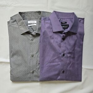 Bundle of 2 Mens Slim Fit Dress Shirts